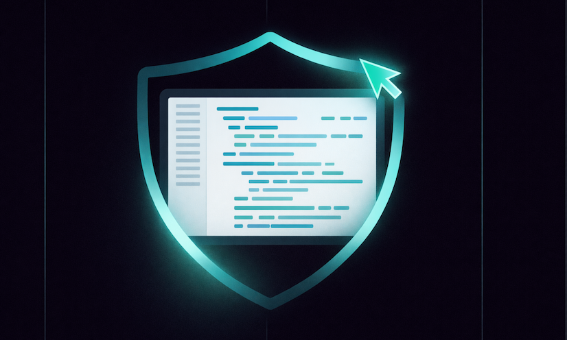 an illustration of a shield with code